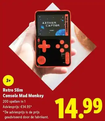 Lidl Retro Slim Console Mad Monkey aanbieding
