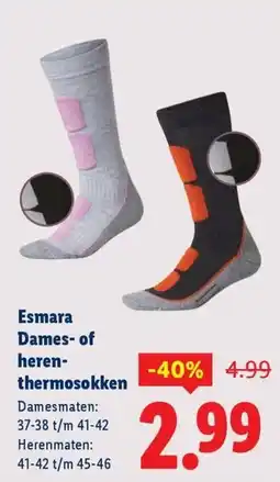 Lidl Esmara Dames of heren thermosokken aanbieding