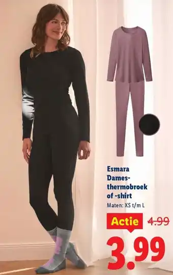 Lidl Esmara Dames thermobroek of shirt aanbieding