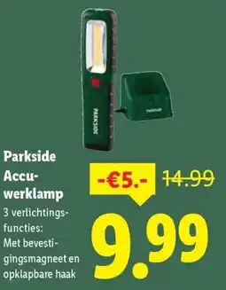 Lidl Parkside Accu- werklamp aanbieding