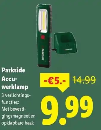 Lidl Parkside Accu- werklamp aanbieding