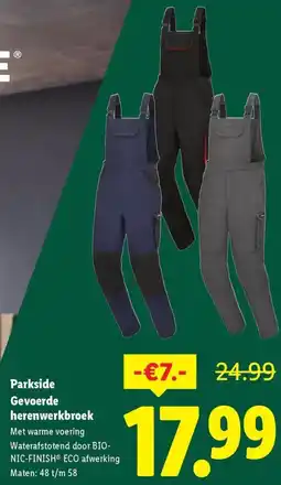 Lidl Parkside Gevoerde herenwerkbroek aanbieding