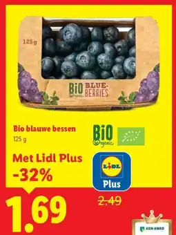 Lidl Bio blauwe bessen aanbieding
