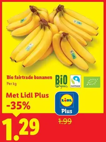 Lidl Bio fairtrade bananen aanbieding