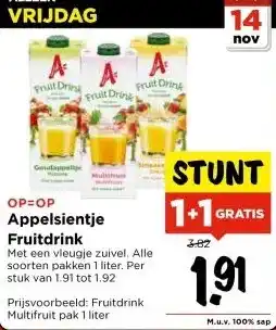 Vomar Voordeelmarkt Appelsientje Fruitdrink aanbieding