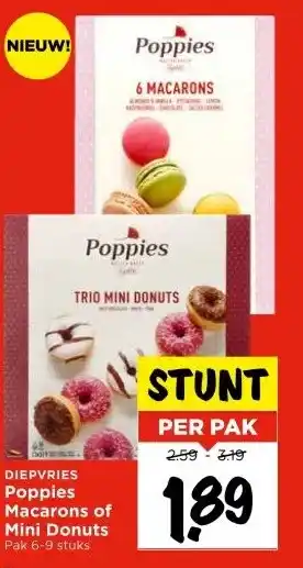 Vomar Voordeelmarkt Poppies Macarons of Mini Donuts aanbieding