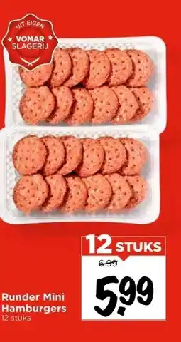 Vomar Voordeelmarkt Runder Mini Hamburgers aanbieding