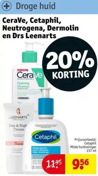 Kruidvat CeraVe, Cetaphil, Neutrogena, Dermolin en Drs Leenarts aanbieding