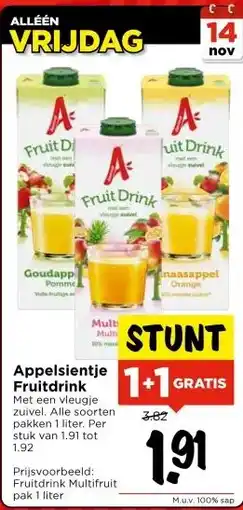 Vomar Voordeelmarkt Appelsientje Fruitdrink aanbieding