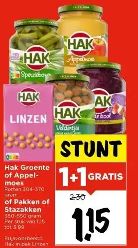 Vomar Voordeelmarkt Hak Groente of Appelmoes of Pakken of Stazakken aanbieding