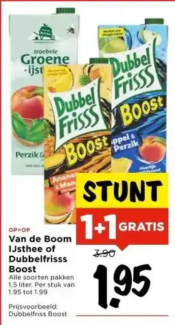 Vomar Voordeelmarkt Van de Boom IJsthee of Dubbelfrisss Boost aanbieding