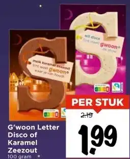 Vomar Voordeelmarkt G'woon Letter Disco of Karamel Zeezout aanbieding