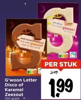 Vomar Voordeelmarkt G'woon Letter Disco of Karamel Zeezout aanbieding