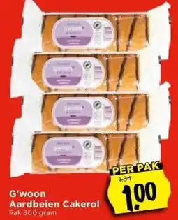 Vomar Voordeelmarkt G'woon Aardbeien Cakerol aanbieding
