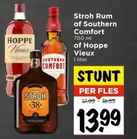 Vomar Voordeelmarkt Stroh Rum of Southern Comfort of Hoppe Vieux aanbieding