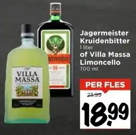 Vomar Voordeelmarkt Jagermeister Kruidenbitter of Villa Massa Limoncello aanbieding