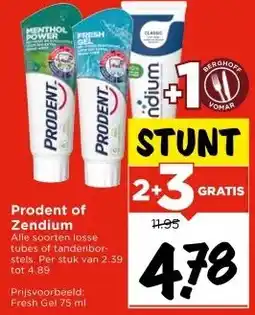 Vomar Voordeelmarkt Prodent of Zendium aanbieding