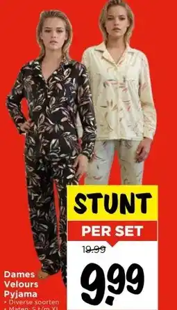 Vomar Voordeelmarkt Dames Velours Pyjama aanbieding