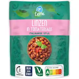 Albert Heijn AH Terra Linzen in tomatensaus aanbieding