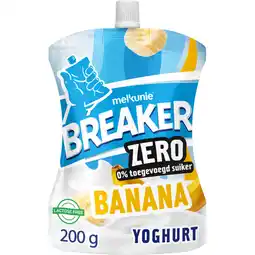 Albert Heijn Melkunie Breaker zero banaan yoghurt aanbieding