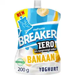 Albert Heijn Melkunie Breaker zero banaan yoghurt aanbieding