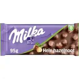 Albert Heijn Milka Chocoladereep hele hazelnoot aanbieding