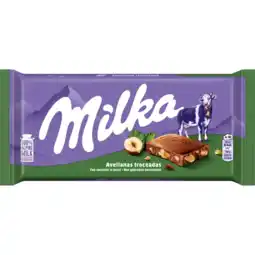 Albert Heijn Milka Chocoladereep gebroken hazelnoten aanbieding