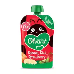 Albert Heijn Olvarit Knijpfruit banaan kiwi aardbei 12m+ aanbieding