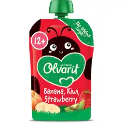 Albert Heijn Olvarit Knijpfruit banaan kiwi aardbei 12m+ aanbieding