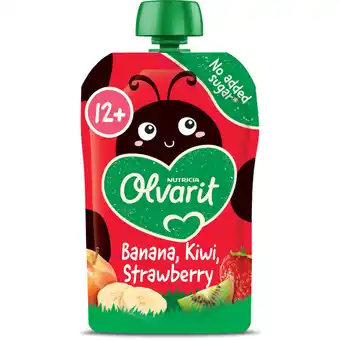 Albert Heijn Olvarit Knijpfruit banaan kiwi aardbei 12m+ aanbieding