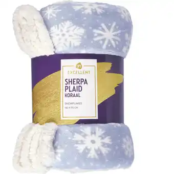 Albert Heijn AH Excellent Sherpa plaid snowflakes aanbieding
