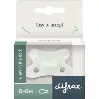 Albert Heijn Difrax Fopspeen natural 0-6 mnd glow dark aanbieding