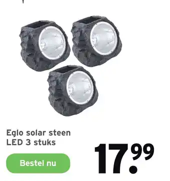 GAMMA Eglo solar steen LED 3 stuks aanbieding