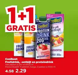 PLUS CoolBest Fruitdrink, ontbijt en proteindrink aanbieding