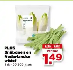 PLUS PLUS Snijbonen en Nederlandse witlof aanbieding