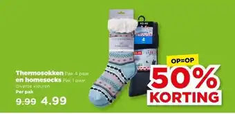 PLUS Thermosokken en homesocks aanbieding