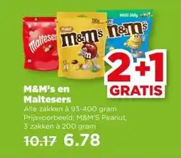 PLUS M&M's en Maltesers aanbieding