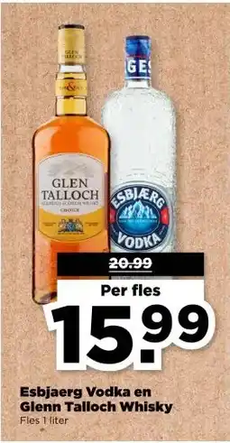 PLUS Esbjaerg Vodka en Glenn Talloch Whisky aanbieding