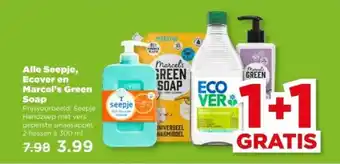 PLUS Alle Seepje, Ecover en Marcel's Green Soap aanbieding