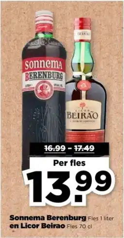 PLUS Sonnema Berenburg en Licor Beirao aanbieding