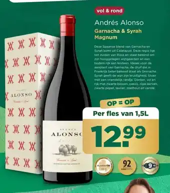 PLUS Andrés Alonso Garnacha & Syrah Magnum aanbieding