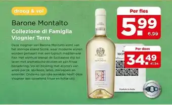 PLUS Barone Montalto Collezione di Famiglia Viognier Terre aanbieding