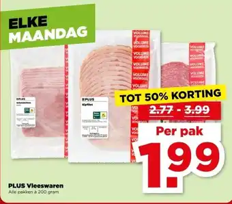 PLUS PLUS Vleeswaren aanbieding