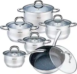 Bol.com Kinghoff 1098 pannenset - 12 delig - RVS - Alle warmtebronnen aanbieding