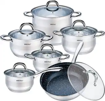 Bol.com Kinghoff 1098 pannenset - 12 delig - RVS - Alle warmtebronnen aanbieding