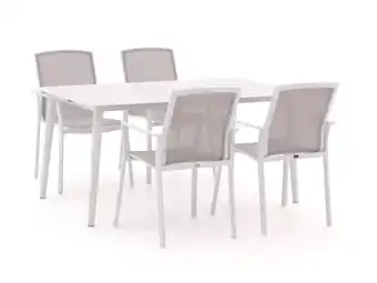 Kees Smit Bellagio Dranera/Sora 160cm dining tuinset 5-delig stapelbaar aanbieding