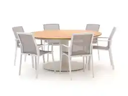 Kees Smit Bellagio Dranera/Grado Ø170cm dining tuinset 7-delig aanbieding