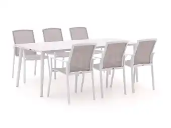 Kees Smit Bellagio Dranera/Sora 220cm dining tuinset 7-delig stapelbaar aanbieding