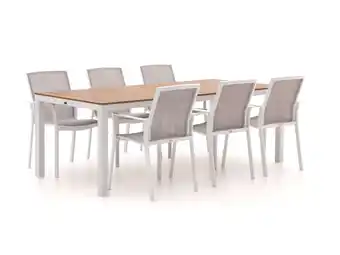 Kees Smit Bellagio Dranera/Fidenza 220cm dining tuinset 7-delig stapelbaar aanbieding
