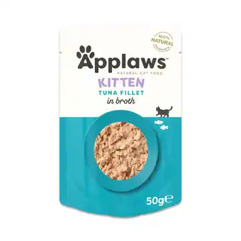Zooplus Voordeelverpakking 24x50g tonijnfilet Applaws Natural Kitten in bouillon natvoer voor katten aanbieding
